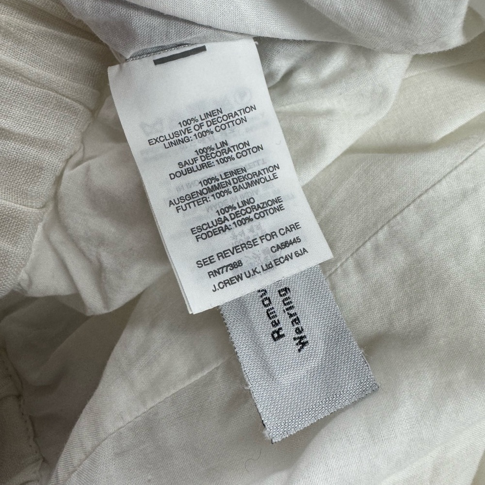 J CREW COLLECTION Mixed Matelasse Linen Shorts White M - Picture 9 of 9
